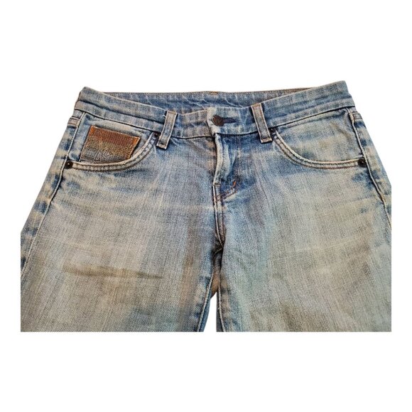 CITIZENS OF HUMANITY SZ 25 (28"waist meas.) Heavily Distressed Crop Frayed Jeans - Picture 2 of 13